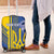 Custom Ukraine Football Luggage Cover Go Blue And Yellow Folk Pattern