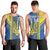 Custom Ukraine Football Men Tank Top Go Blue And Yellow Folk Pattern