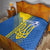 Custom Ukraine Football Quilt Go Blue And Yellow Folk Pattern