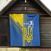 Custom Ukraine Football Quilt Go Blue And Yellow Folk Pattern