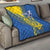Custom Ukraine Football Quilt Go Blue And Yellow Folk Pattern