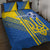 Custom Ukraine Football Quilt Bed Set Go Blue And Yellow Folk Pattern