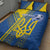 Custom Ukraine Football Quilt Bed Set Go Blue And Yellow Folk Pattern
