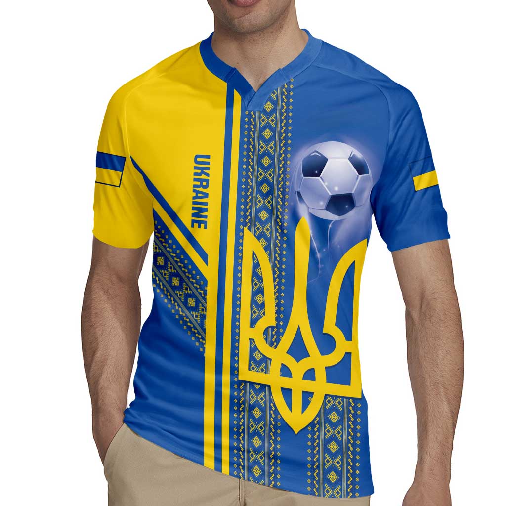 Custom Ukraine Football Rugby Jersey Go Blue And Yellow Folk Pattern