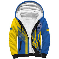Custom Ukraine Football Sherpa Hoodie Go Blue And Yellow Folk Pattern