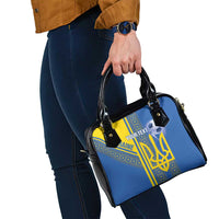 Custom Ukraine Football Shoulder Handbag Go Blue And Yellow Folk Pattern