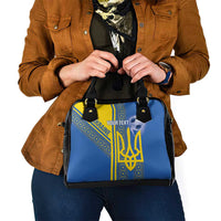 Custom Ukraine Football Shoulder Handbag Go Blue And Yellow Folk Pattern