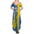 Custom Ukraine Football Summer Maxi Dress Go Blue And Yellow Folk Pattern