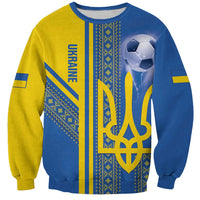 Custom Ukraine Football Sweatshirt Go Blue And Yellow Folk Pattern