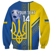 Custom Ukraine Football Sweatshirt Go Blue And Yellow Folk Pattern
