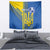 Custom Ukraine Football Tapestry Go Blue And Yellow Folk Pattern