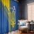 Custom Ukraine Football Window Curtain Go Blue And Yellow Folk Pattern