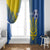 Custom Ukraine Football Window Curtain Go Blue And Yellow Folk Pattern