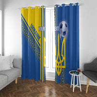 Custom Ukraine Football Window Curtain Go Blue And Yellow Folk Pattern