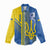 Custom Ukraine Football Women Casual Shirt Go Blue And Yellow Folk Pattern