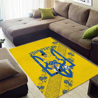 Personalised Ukraine Football Area Rug Glory to Ukrainian