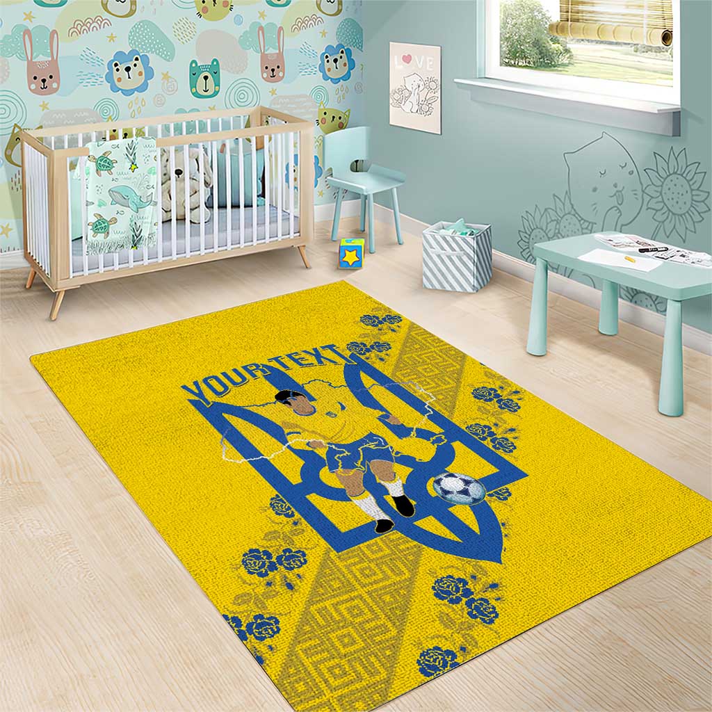 Personalised Ukraine Football Area Rug Glory to Ukrainian