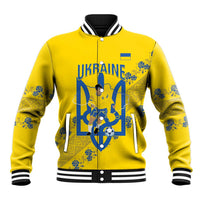 Personalised Ukraine Football Baseball Jacket Glory to Ukrainian