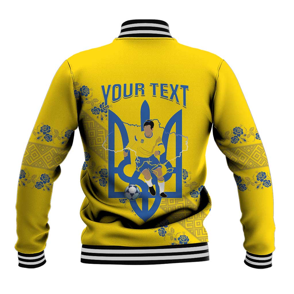 Personalised Ukraine Football Baseball Jacket Glory to Ukrainian