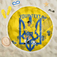 Personalised Ukraine Football Beach Blanket Glory to Ukrainian
