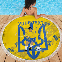 Personalised Ukraine Football Beach Blanket Glory to Ukrainian