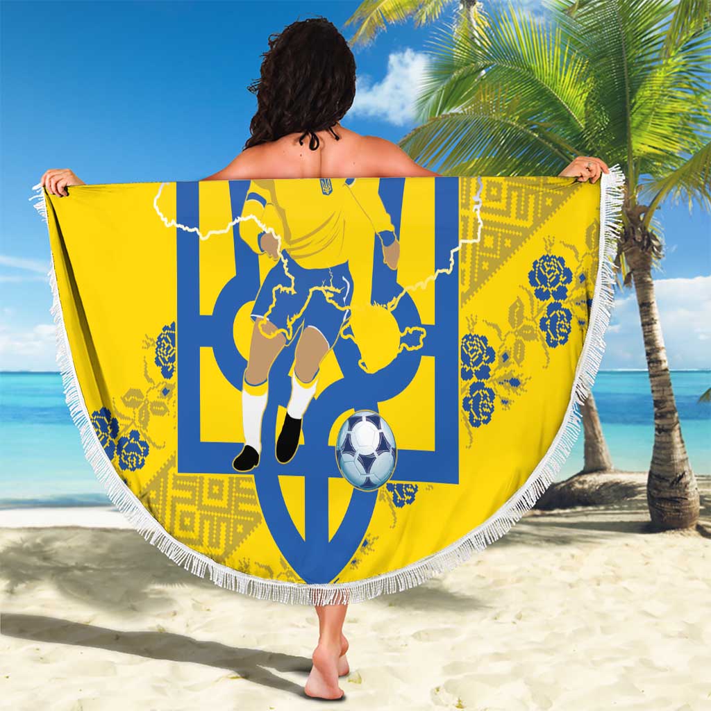 Personalised Ukraine Football Beach Blanket Glory to Ukrainian