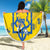 Personalised Ukraine Football Beach Blanket Glory to Ukrainian