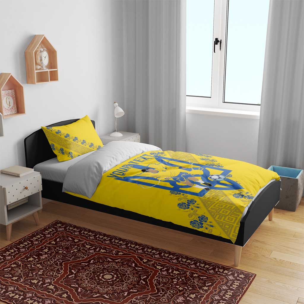 Personalised Ukraine Football Bedding Set Glory to Ukrainian