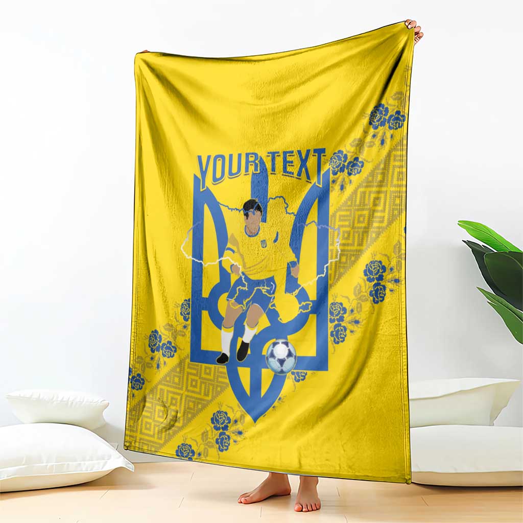 Personalised Ukraine Football Blanket Glory to Ukrainian