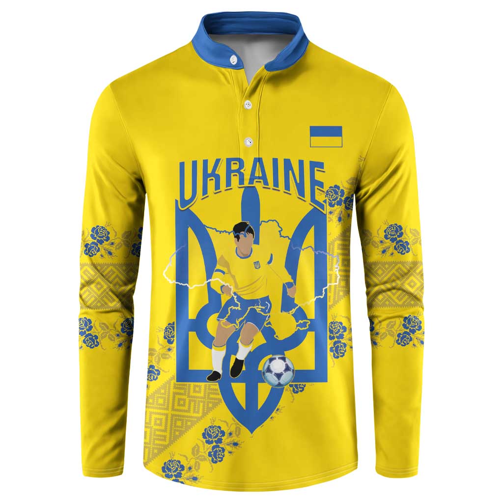 Personalised Ukraine Football Button Sweatshirt Glory to Ukrainian