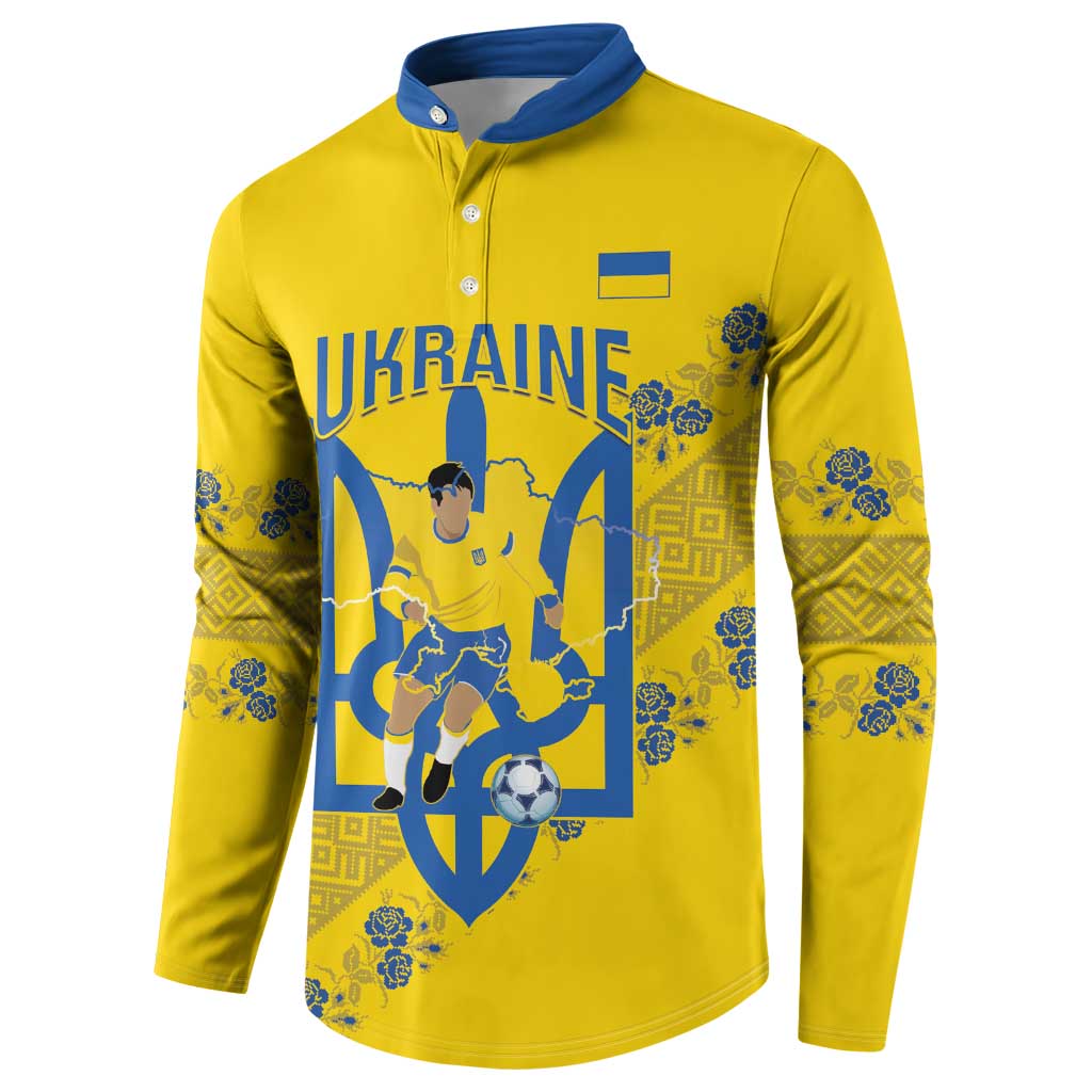 Personalised Ukraine Football Button Sweatshirt Glory to Ukrainian