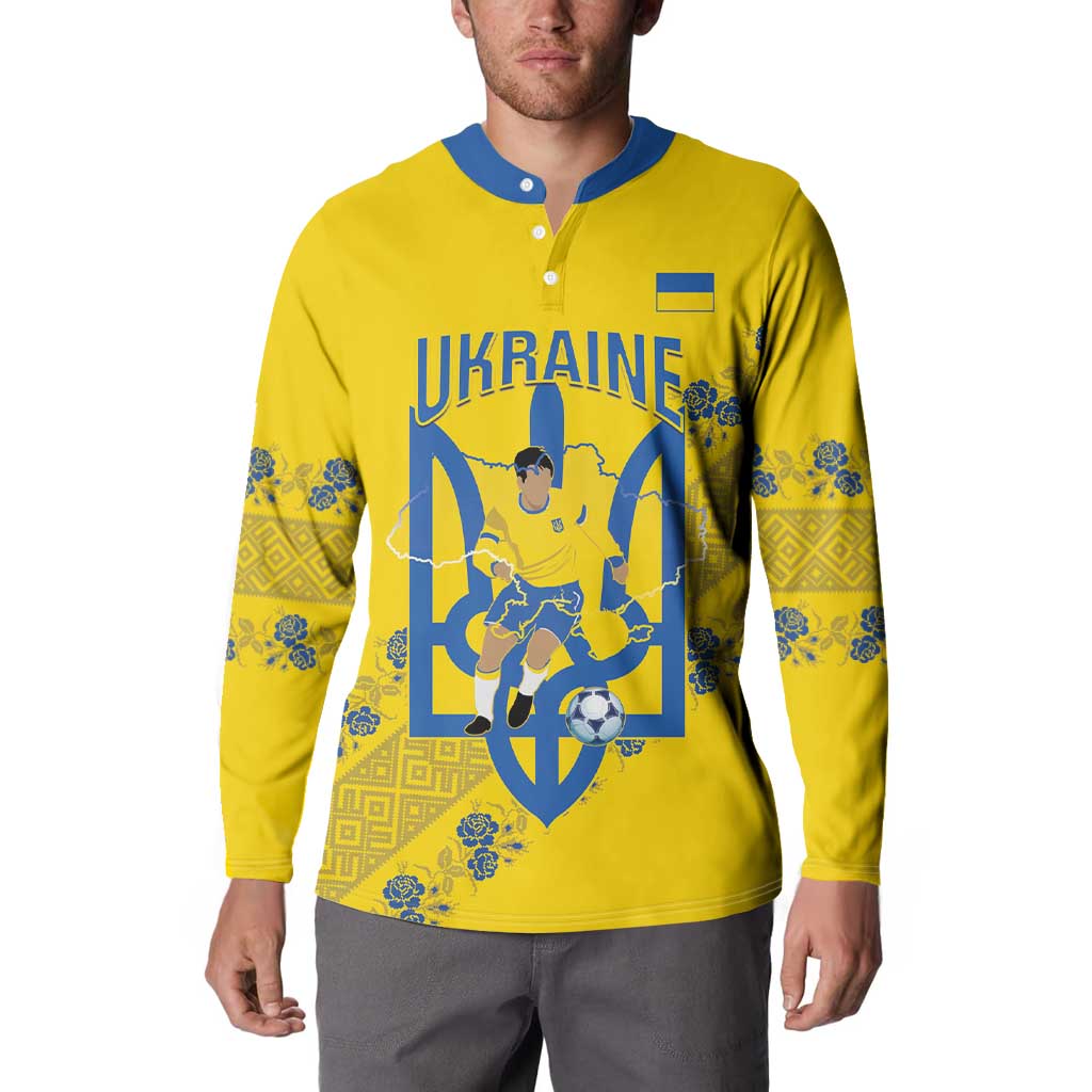 Personalised Ukraine Football Button Sweatshirt Glory to Ukrainian