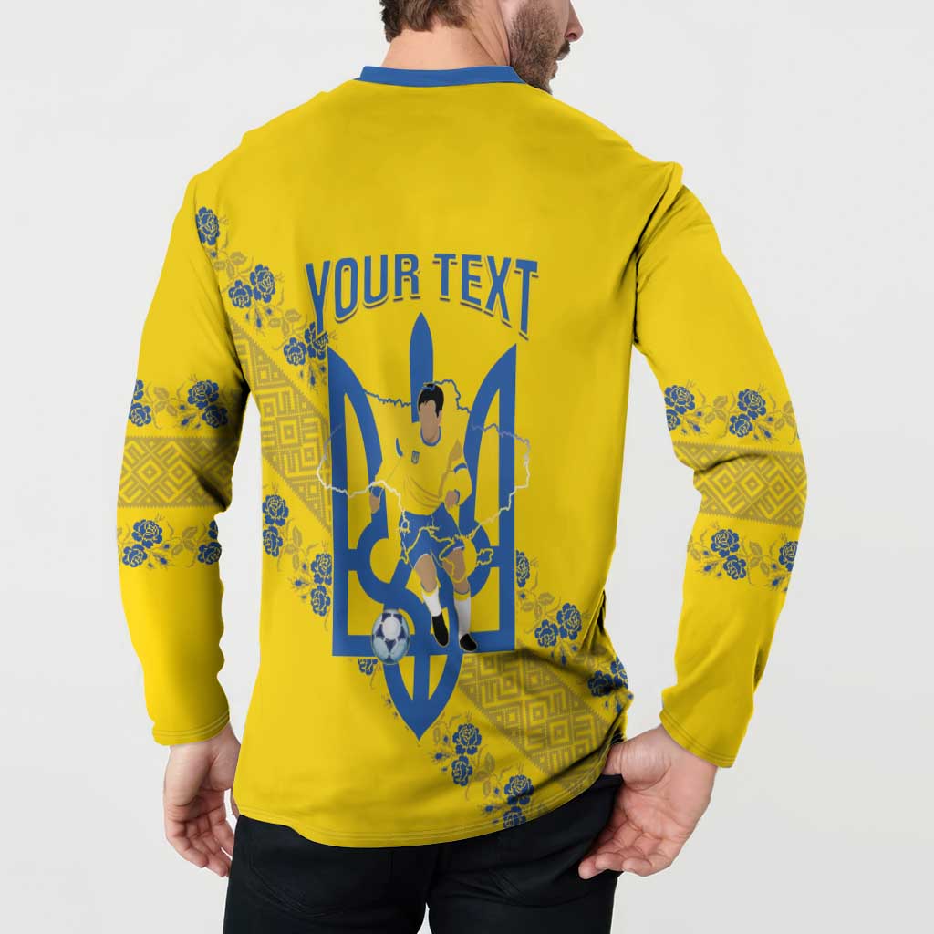 Personalised Ukraine Football Button Sweatshirt Glory to Ukrainian
