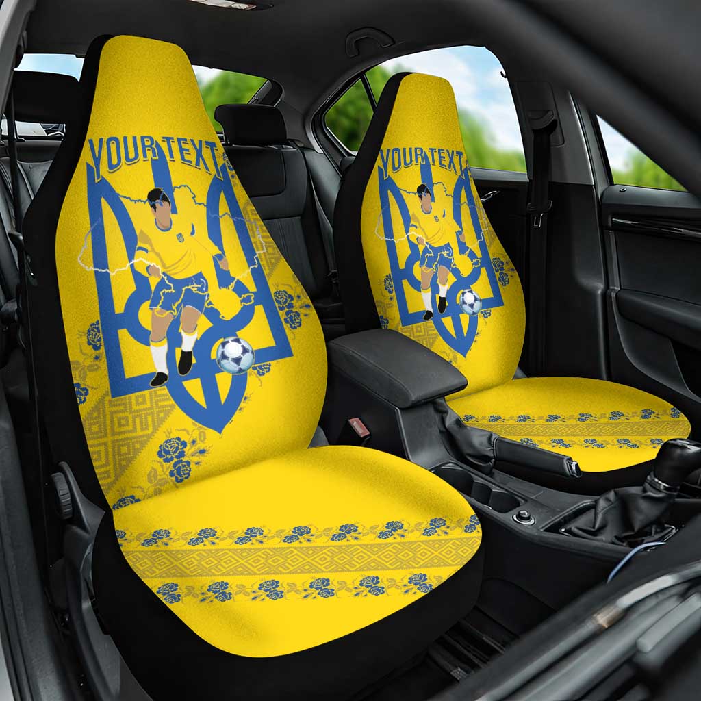 Personalised Ukraine Football Car Seat Cover Glory to Ukrainian