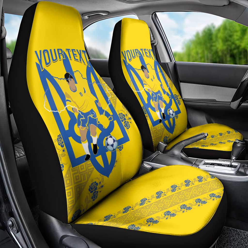 Personalised Ukraine Football Car Seat Cover Glory to Ukrainian