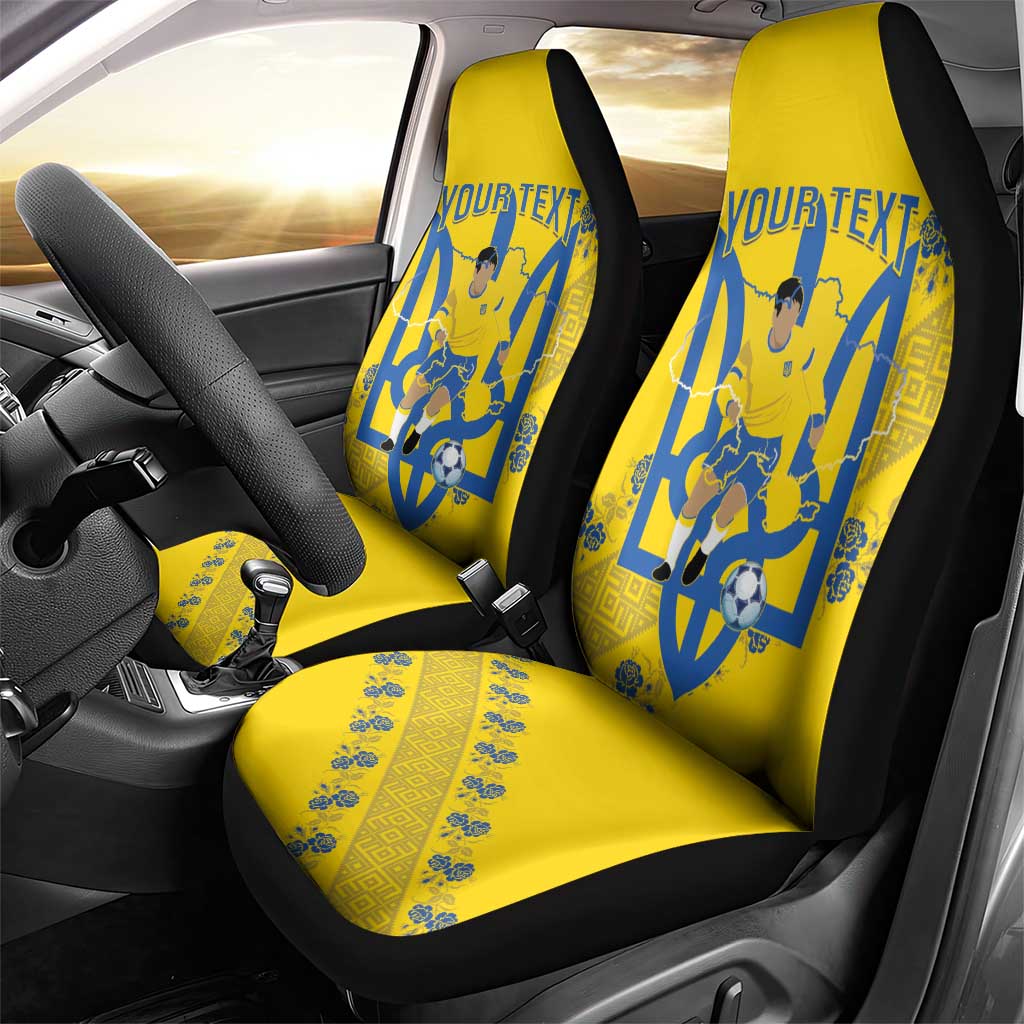 Personalised Ukraine Football Car Seat Cover Glory to Ukrainian