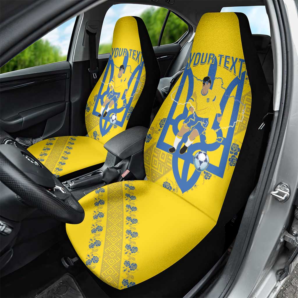 Personalised Ukraine Football Car Seat Cover Glory to Ukrainian