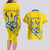 Personalised Ukraine Football Couples Matching Long Sleeve Bodycon Dress and Hawaiian Shirt Glory to Ukrainian