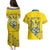 Personalised Ukraine Football Couples Matching Puletasi and Hawaiian Shirt Glory to Ukrainian
