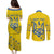 Personalised Ukraine Football Couples Matching Puletasi and Long Sleeve Button Shirt Glory to Ukrainian
