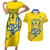 Personalised Ukraine Football Couples Matching Short Sleeve Bodycon Dress and Hawaiian Shirt Glory to Ukrainian