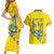Personalised Ukraine Football Couples Matching Short Sleeve Bodycon Dress and Hawaiian Shirt Glory to Ukrainian