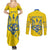 Personalised Ukraine Football Couples Matching Summer Maxi Dress and Long Sleeve Button Shirt Glory to Ukrainian