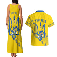 Personalised Ukraine Football Couples Matching Tank Maxi Dress and Hawaiian Shirt Glory to Ukrainian