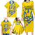 Personalised Ukraine Football Family Matching Long Sleeve Bodycon Dress and Hawaiian Shirt Glory to Ukrainian