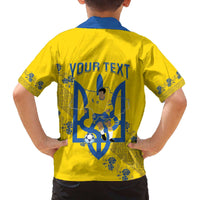 Personalised Ukraine Football Family Matching Off The Shoulder Long Sleeve Dress and Hawaiian Shirt Glory to Ukrainian