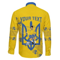 Personalised Ukraine Football Family Matching Off The Shoulder Long Sleeve Dress and Hawaiian Shirt Glory to Ukrainian