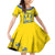 Personalised Ukraine Football Family Matching Off Shoulder Short Dress and Hawaiian Shirt Glory to Ukrainian
