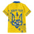 Personalised Ukraine Football Family Matching Off Shoulder Short Dress and Hawaiian Shirt Glory to Ukrainian