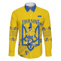 Personalised Ukraine Football Family Matching Short Sleeve Bodycon Dress and Hawaiian Shirt Glory to Ukrainian